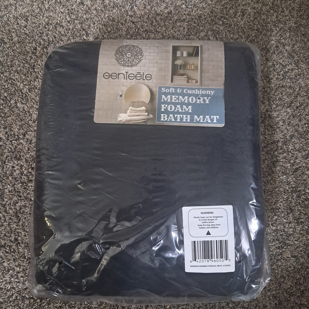 Genteele Black Memory Foam Bath Mat